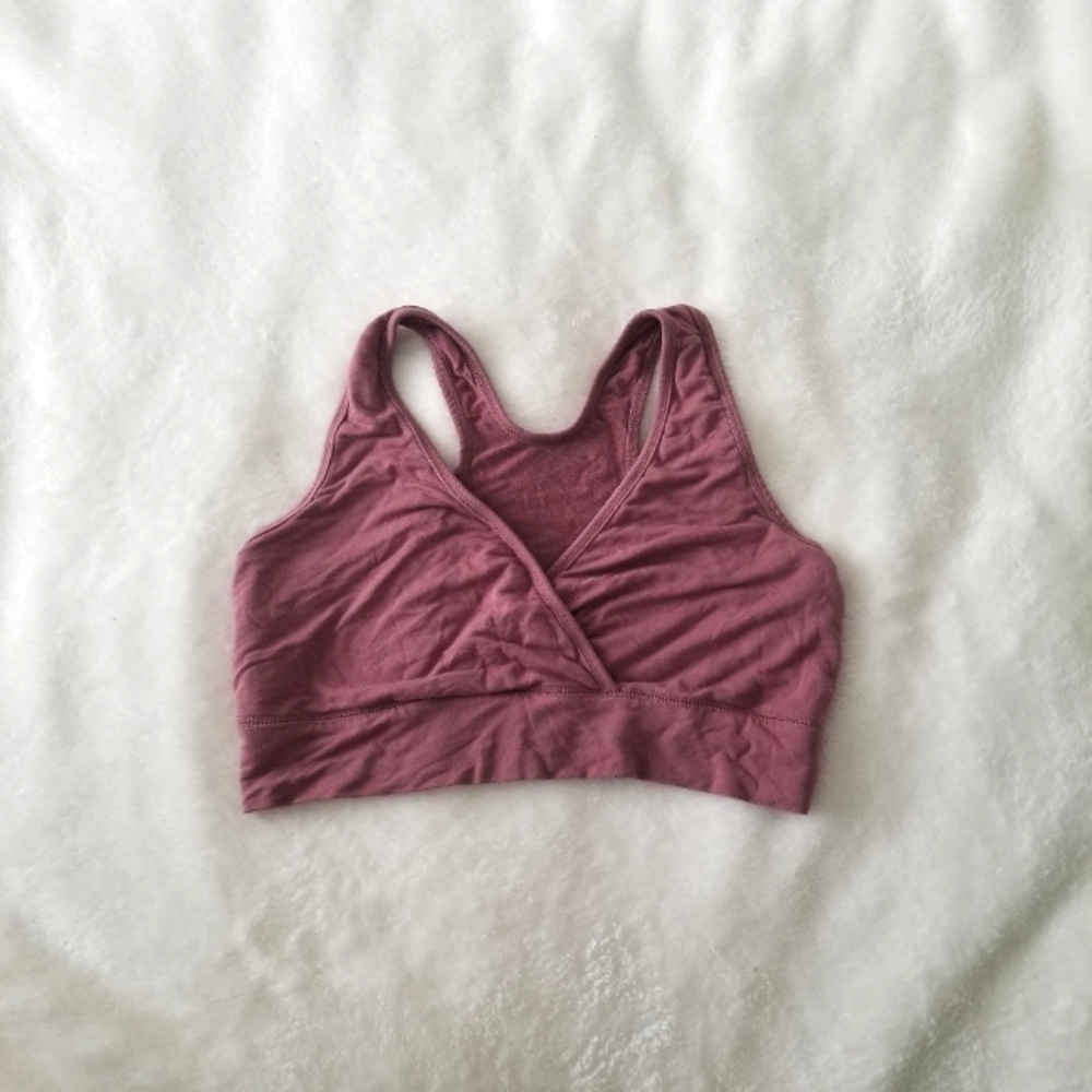 Kindred Bravely | Rayon Racerback Nursing Cross Sleep Bra Mauve size Large